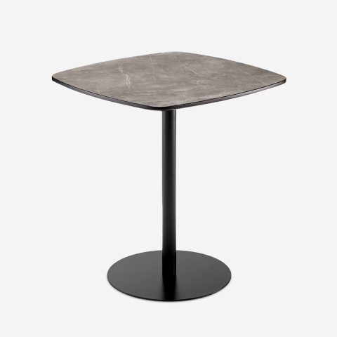 Stół do jadalni 70x70cm do restauracji kuchni imitacja marmuru czarny Mikee+ Promocja