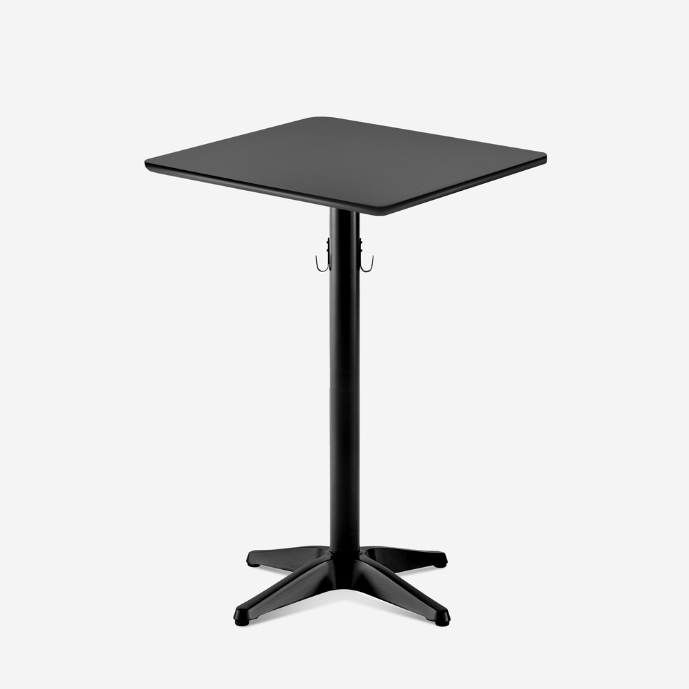 Stół barowy wysoki 70x70x105 czarny z haczykiem na torbę Jotor+ Promocja Stół barowy wysoki 70x70x105 czarny z haczykiem na torbę Jotor+ Promocja