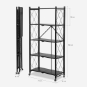 Półka składana do kuchni 5 półek na kółkach metalowa Kerry XL Stan Magazynowy