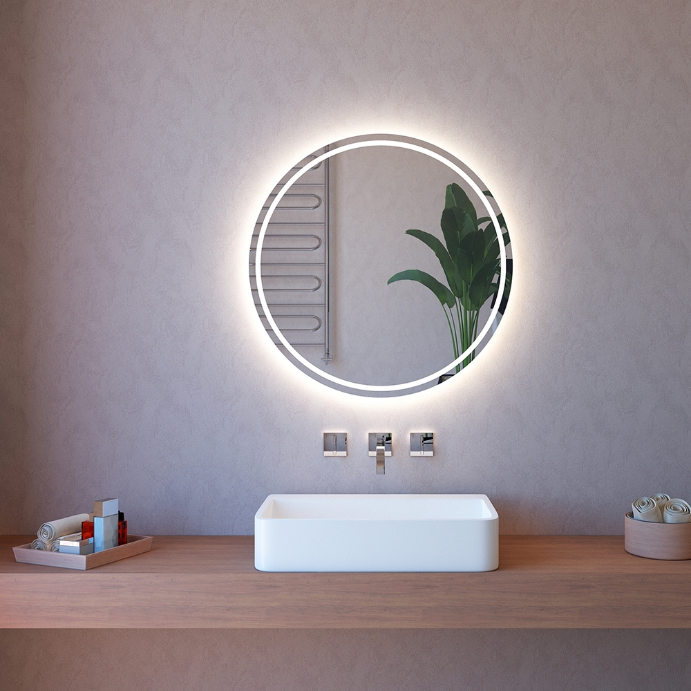Lustro łazienkowe z podświetleniem LED, okrągłe, interfejs dotykowy, 75 cm ETR131 Promocja Lustro łazienkowe z podświetleniem LED, okrągłe, interfejs dotykowy, 75 cm ETR131 Promocja