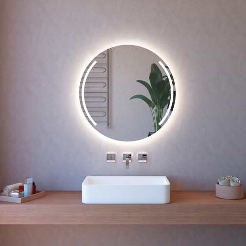 Lustro łazienkowe okrągłe 90 cm podświetlane LED ETR129-M Promocja