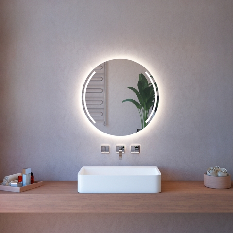 Okrągłe lustro łazienkowe 75 cm podświetlane LED z Bluetooth ETR129-S Promocja