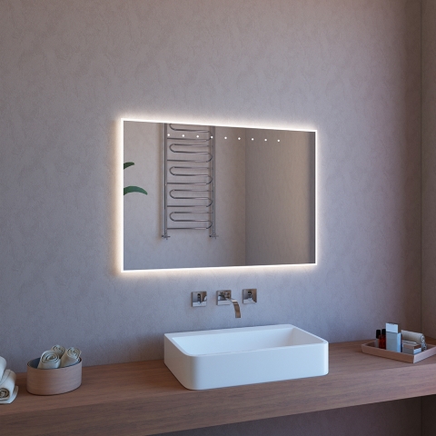 Lustro łazienkowe z podświetleniem LED 100x70 antymgielne ETR119 Promocja