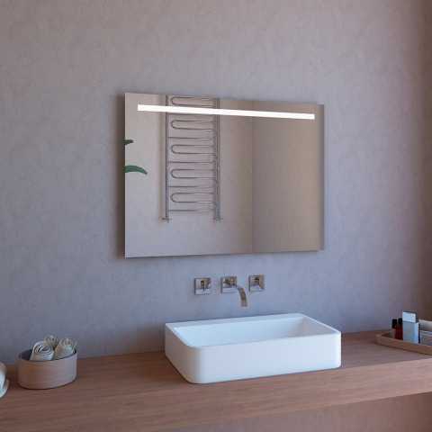 Lustro łazienkowe podświetlane 100x70 cm z dotykowym oświetleniem LED i Bluetooth ETR114 Promocja