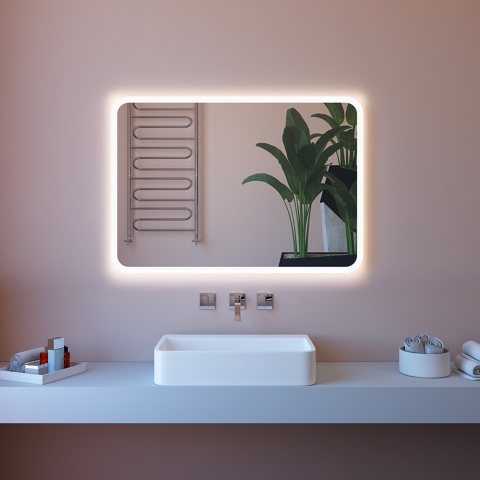 Lustro łazienkowe LED z dotykowym podświetleniem 100x70 cm z Bluetooth ETR100-L Promocja