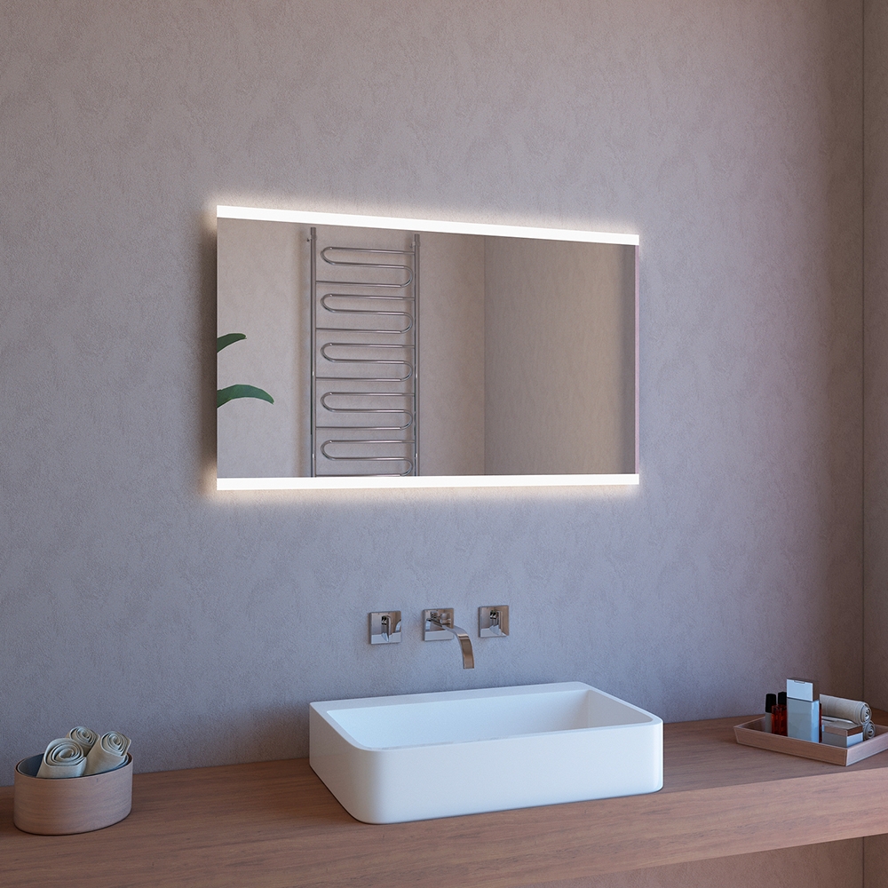 Lustro łazienkowe 120x70 cm z podświetleniem LED i funkcją przeciwmgielną ETR107 Promocja Lustro łazienkowe 120x70 cm z podświetleniem LED i funkcją przeciwmgielną ETR107 Promocja