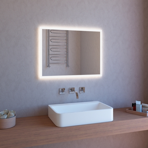 Lustro łazienkowe z podświetleniem LED dotykowym 80x60 cm ETR106-M Promocja