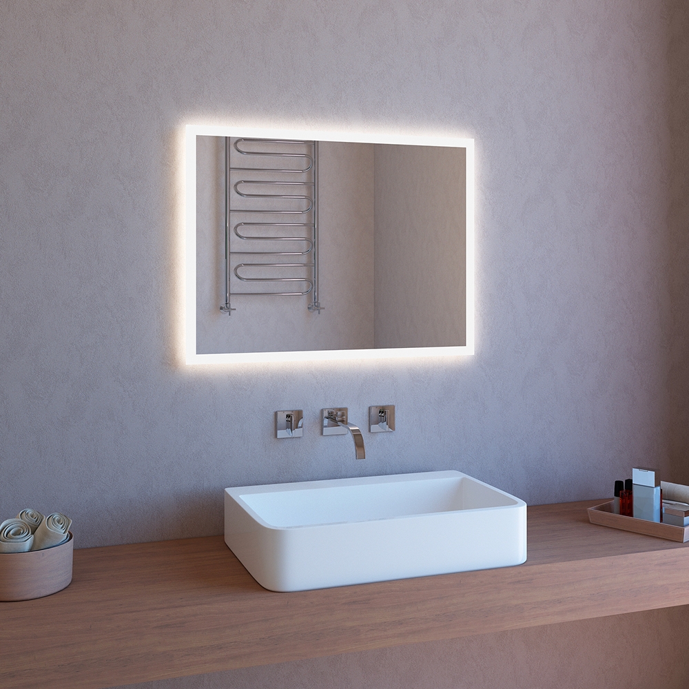 Lustro łazienkowe z podświetleniem LED dotykowym 80x60 cm ETR106-M Promocja Lustro łazienkowe z podświetleniem LED dotykowym 80x60 cm ETR106-M Promocja