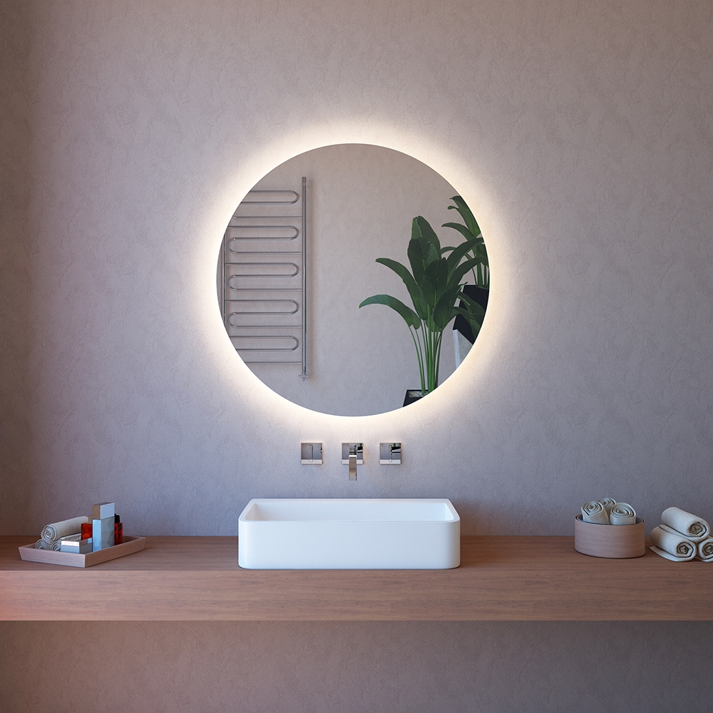 Lustro łazienkowe LED z funkcją przeciwmgielną, okrągłe 90 cm, podświetlane ETR116-XL Promocja Lustro łazienkowe LED z funkcją przeciwmgielną, okrągłe 90 cm, podświetlane ETR116-XL Promocja
