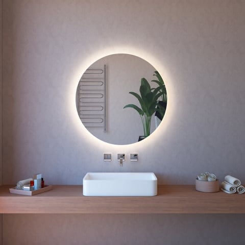 Lustro łazienkowe okrągłe podświetlane 85 cm z oświetleniem i Bluetooth ETR116-L Promocja