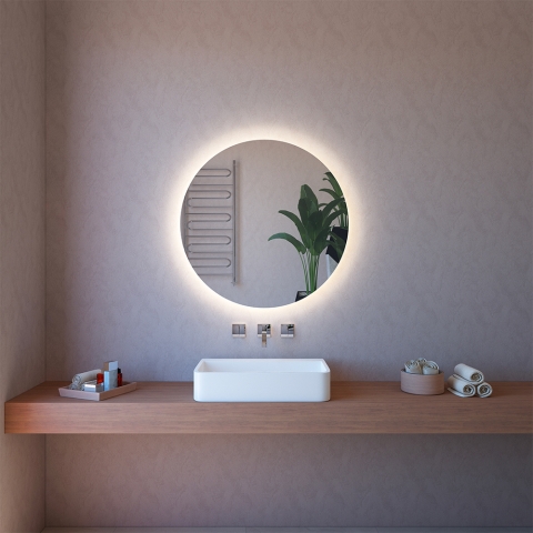 Lustro smart do łazienki z podświetleniem LED okrągłe 60cm zapobiegające parowaniu ETR116-S Promocja