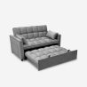 Szara sofa rozkładana 2-osobowa z wysuwanym siedziskiem Kilios Rabaty