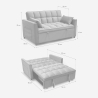 Szara sofa rozkładana 2-osobowa z wysuwanym siedziskiem Kilios Cechy