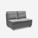 Sofa rozkładana 2-osobowa, oszczędzająca przestrzeń, z szarej tkaniny Wanda Oferta