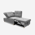 Sofa rozkładana 2-osobowa, oszczędzająca przestrzeń, z szarej tkaniny Wanda Sprzedaż