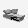 Sofa rozkładana 2-osobowa, oszczędzająca przestrzeń, z szarej tkaniny Wanda Sprzedaż
