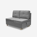Sofa rozkładana 2-osobowa, oszczędzająca przestrzeń, z szarej tkaniny Wanda Rabaty