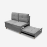 Sofa rozkładana 2-osobowa, oszczędzająca przestrzeń, z szarej tkaniny Wanda Katalog