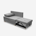 Sofa rozkładana 2-osobowa, oszczędzająca przestrzeń, z szarej tkaniny Wanda Wybór