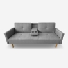 Sofa do spania 2 osobowa w stylu nordyckim z tkaniny z uchwytem na napoje Donum Katalog