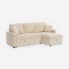 Sofa narożnik rozkładany 3-osobowy z możliwością konfiguracji w tkaninie bouclé Nivee Oferta