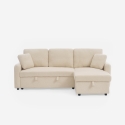 Sofa narożnik rozkładany 3-osobowy z możliwością konfiguracji w tkaninie bouclé Nivee Sprzedaż