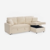 Sofa narożnik rozkładany 3-osobowy z możliwością konfiguracji w tkaninie bouclé Nivee Katalog