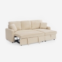 Sofa narożnik rozkładany 3-osobowy z możliwością konfiguracji w tkaninie bouclé Nivee Stan Magazynowy