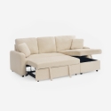 Sofa narożnik rozkładany 3-osobowy z możliwością konfiguracji w tkaninie bouclé Nivee Sprzedaż