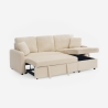Sofa narożnik rozkładany 3-osobowy z możliwością konfiguracji w tkaninie bouclé Nivee Sprzedaż