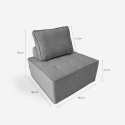 Fotel modułowy do salonu w szarej tkaninie Raji Katalog