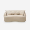 Sofa designerska 2-osobowa, tkanina teddy bouclé beżowa Lazy Sprzedaż