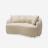 Sofa designerska 2-osobowa, tkanina teddy bouclé beżowa Lazy Oferta