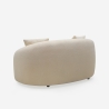 Sofa designerska 2-osobowa, tkanina teddy bouclé beżowa Lazy Rabaty
