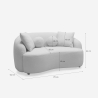 Sofa designerska 2-osobowa, tkanina teddy bouclé beżowa Lazy Stan Magazynowy