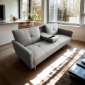 Sofa do spania 2 osobowa w stylu nordyckim z tkaniny z uchwytem na napoje Donum Promocja