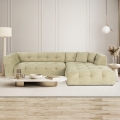 Prawostronna sofa modułowa 4-osobowa z weluru prążkowanego Cady Velvet Promocja