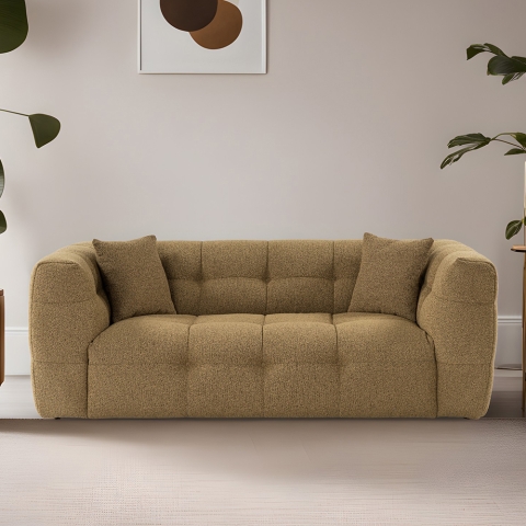 Nowoczesna sofa dwuosobowa z bouclé w kolorze khaki 192 cm Cady 2 Promocja