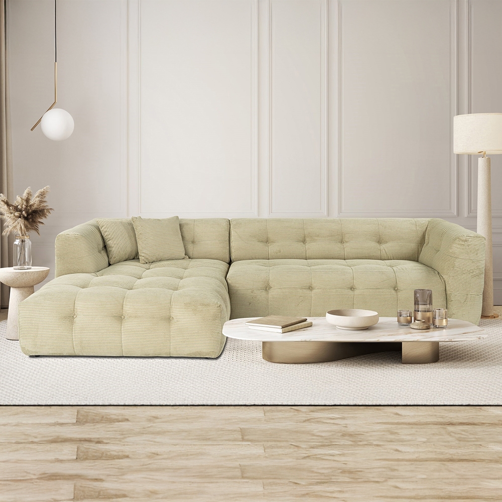 Modułowa lewostronna sofa narożna 4-osobowa z weluru Cady Velvet Promocja Modułowa lewostronna sofa narożna 4-osobowa z weluru Cady Velvet Promocja