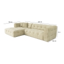 Modułowa lewostronna sofa narożna 4-osobowa z weluru Cady Velvet Cena
