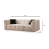 Nowoczesna sofa 3-osobowa z bouclé z poduszkami 235cm Cady 