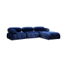 Modułowa sofa 4-osobowa niebieska z podnóżkiem welurowa Bubble 3SPV Sprzedaż