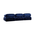 Modułowa sofa 4-osobowa niebieska z podnóżkiem welurowa Bubble 3SPV Oferta