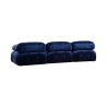 Modułowa sofa 4-osobowa niebieska z podnóżkiem welurowa Bubble 3SPV Oferta