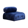 Modułowa sofa 4-osobowa niebieska z podnóżkiem welurowa Bubble 3SPV Sprzedaż