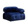 Modułowa sofa 4-osobowa niebieska z podnóżkiem welurowa Bubble 3SPV Katalog