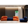 Modułowa sofa 4-osobowa niebieska z podnóżkiem welurowa Bubble 3SPV Cechy