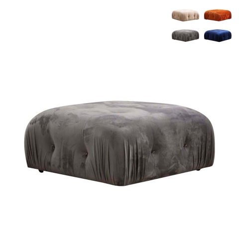 Pufa podnóżek z aksamitu 95x95cm Bubble PV Promocja