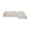 Modułowa sofa 4-osobowa z podnóżkiem w białym bouclé Bubble 3SPB Sprzedaż