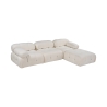 Modułowa sofa 4-osobowa z podnóżkiem w białym bouclé Bubble 3SPB Oferta